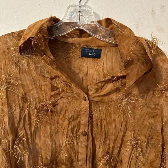 Chic Vintage Rag & Bone Fringe Button-Up Shirt with Bell Cuffs - Picture 5 of 5